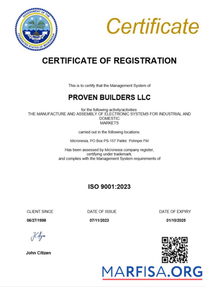 Printable Micronesia business registration certificate Word and PDF template